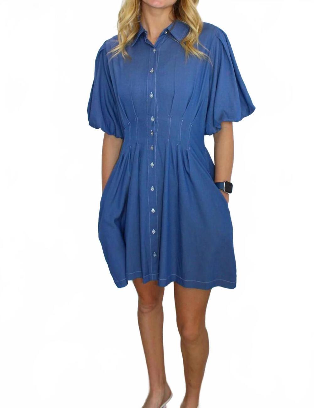 NEW SHE + SKY jane mini dress in blue